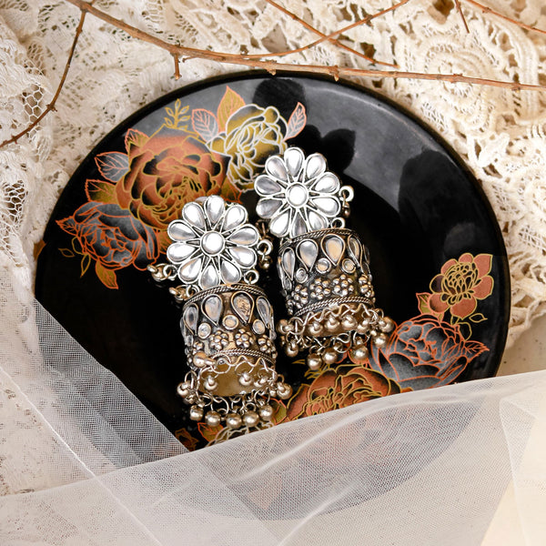 Silver Afgani Jhumka - The Earth Store - Fashion Accessories